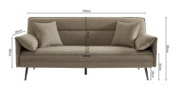Canapé 3 places convertible beige collection SILAS