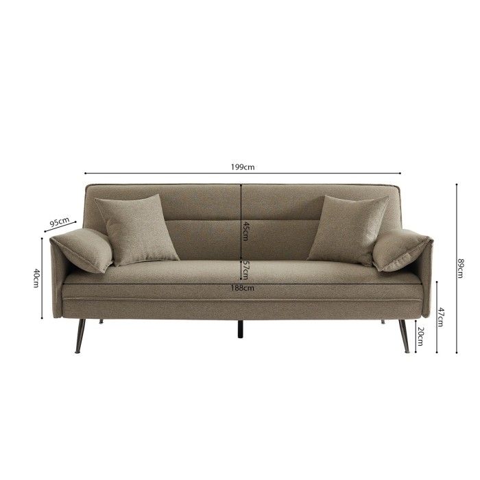 Canapé 3 places convertible beige collection SILAS