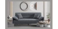 Canapé 3 places convertible gris collection SILAS
