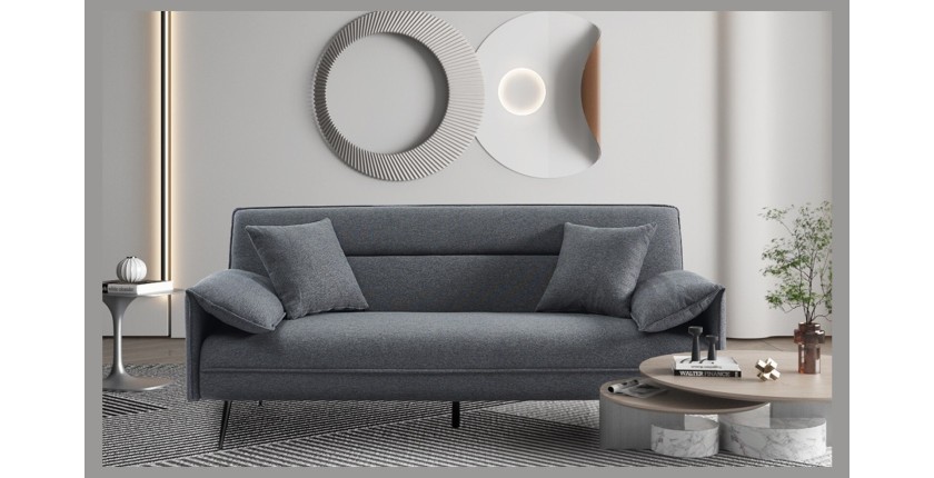 Canapé 3 places convertible gris collection SILAS