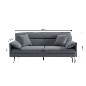 Canapé 3 places convertible gris collection SILAS