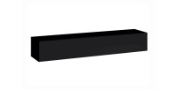 Meuble TV suspendu 180cm coloris noir collection SWITCH. Finitions brillantes.