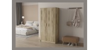 Armoire, collection TOLLY, 2 portes, 75x150 cm, coloris chêne sonoma