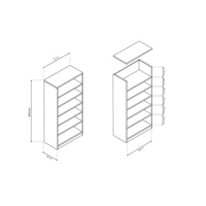 Armoire, collection TOLLY, 2 portes, 75x195 cm, coloris chêne sonoma