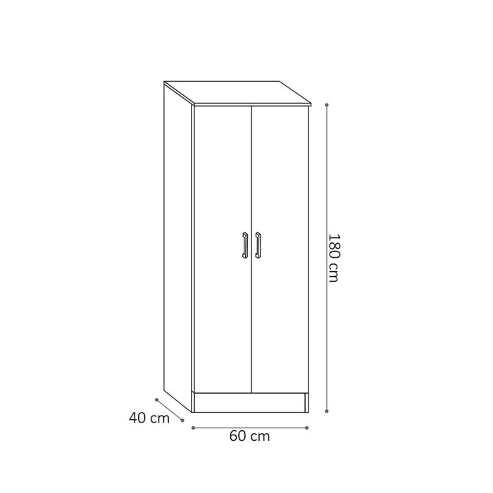Armoire de rangement, collection STAN, 2 portes, coloris gris,  idéal pour votre entrée, salle de bain ou buanderie.