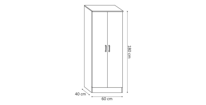 Armoire de rangement, collection STAN, 2 portes, coloris blanc,  idéal pour votre entrée, salle de bain ou buanderie.