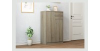 Commode  TOLLY 2 portes, 2 tiroirs, 110cm coloris chêne sonoma