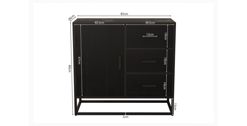 Commode MADEIRO bois exotique mangolia noir