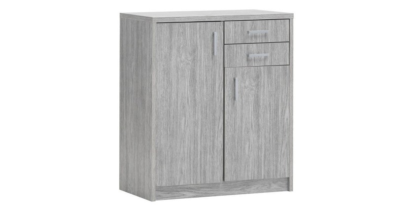 Commode SPACI 3 portes 2 tiroirs 84cm blanc