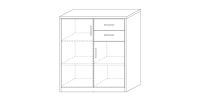 Commode SPACI 3 portes 2 tiroirs 84cm blanc