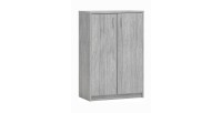 Commode SPACI 2 portes 110cm coloris chêne gris