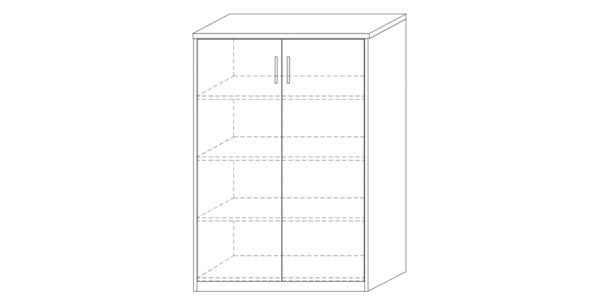 Commode SPACI 2 portes 110cm coloris chêne gris