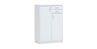 Commode SPACI 2 portes 2 tiroirs 110cm coloris blanc
