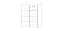 Commode SPACI 2 portes 2 tiroirs 110cm coloris blanc