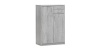 Commode SPACI 2 portes 2 tiroirs 110cm coloris chêne gris