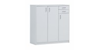 Commode SPACI 3 portes 2 tiroirs 110cm blanc