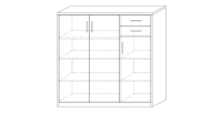 Commode SPACI 3 portes 2 tiroirs 110cm blanc