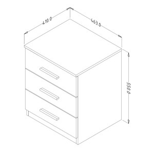 Chambre à coucher complète collection EOS : Armoire 120cm, Lit 160x200, commode, chevets. Couleur blanc mat