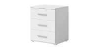 Chambre à coucher complète collection EOS : Armoire 120cm, Lit 160x200, commode, chevets. Couleur blanc mat