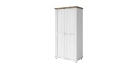 Armoire 110x220 avec 2 portes. Coloris blanc et chêne. Collection ASSIA