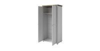 Armoire 110x220 avec 2 portes. Coloris blanc et chêne. Collection ASSIA