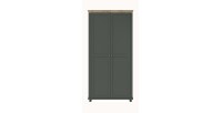 Armoire 110x220 avec 2 portes. Coloris vert et chêne. Collection ASSIA