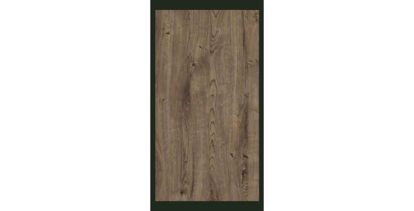 Lit adulte 140x200 collection ASSIA. Coloris vert kaki et  finitions aspect chêne.
