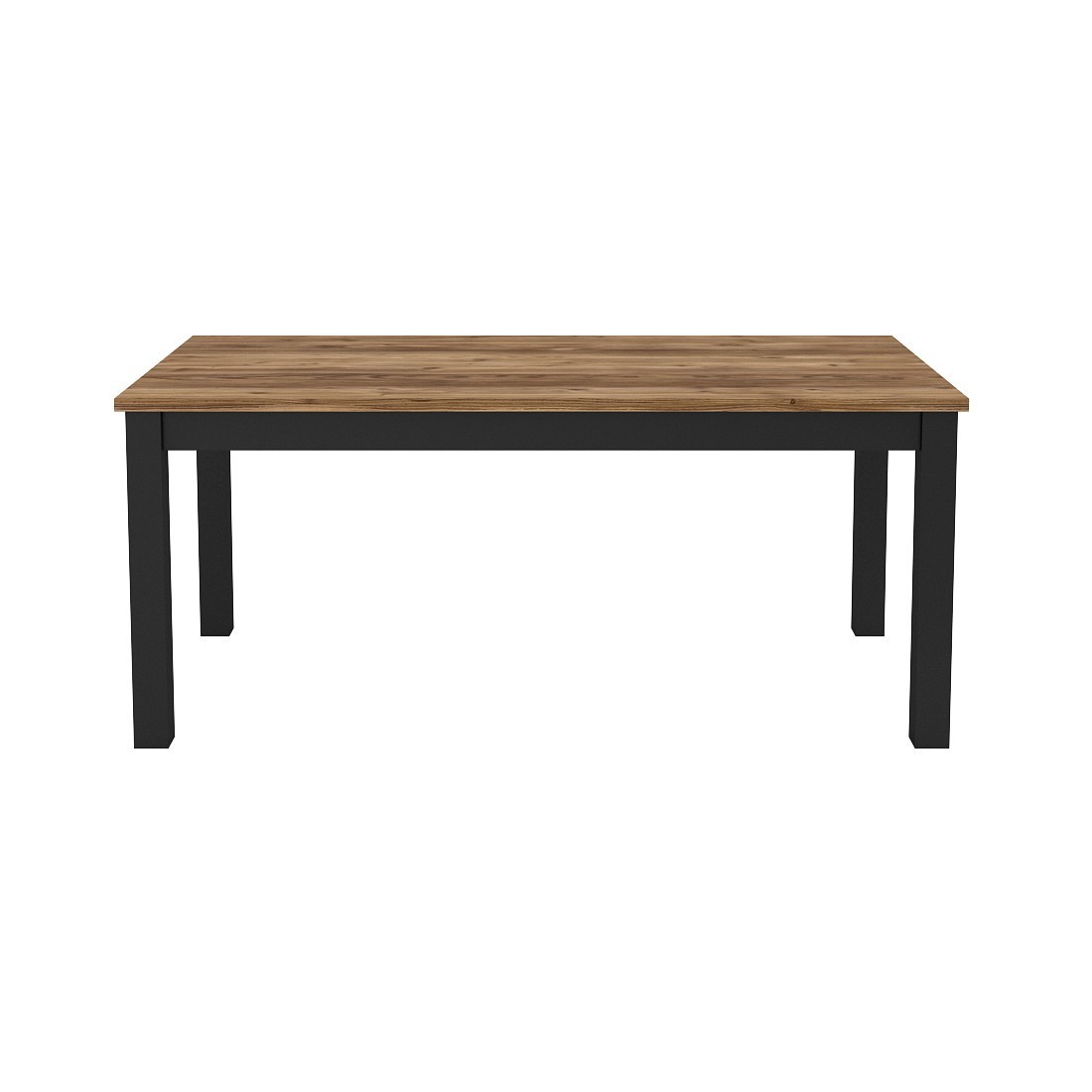 Table 6 personnes pour  pour salle à manger Collection DARWIN. Plateau couleur épicéa. Pieds noirs