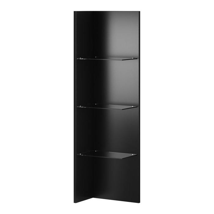 Étagère verticale avec éclairage LED intégré collection ZANTE. Coloris noir brillant pailleté.