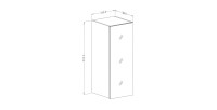 Vitrine suspendue 1 porte collection ZANTE. Coloris noir brillant pailleté.