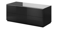 Meuble TV 120cm collection ZANTE avec 1porte. Couleur noir brillant pailleté