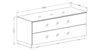 Meuble TV 120cm collection ZANTE avec 1porte. Couleur noir brillant pailleté