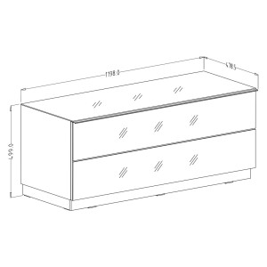 Meuble TV 120cm collection ZANTE avec 1porte. Couleur noir brillant pailleté