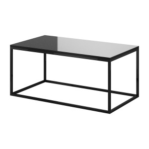 Table basse design collection ZANTE. Couleur noir brillant pailleté.