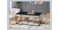 Table basse design collection ZANTE. Couleur noir brillant pailleté.