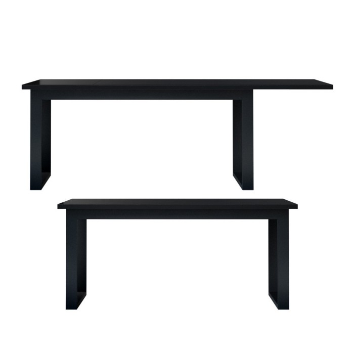 Ensemble de 6 meubles de salon collection ZANTE. Couleur noir brillant pailleté.
