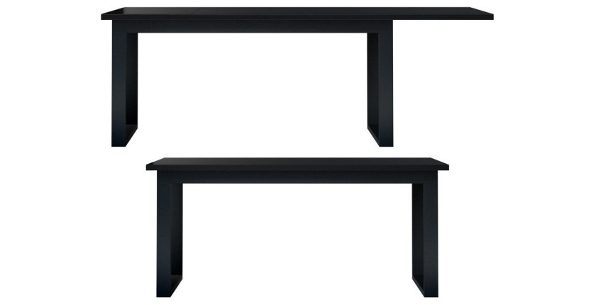 Ensemble de 6 meubles de salon collection ZANTE. Couleur noir brillant pailleté.