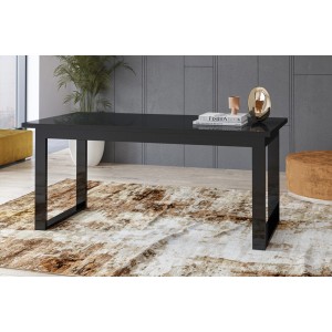 Ensemble de 6 meubles de salon collection ZANTE. Couleur noir brillant pailleté.
