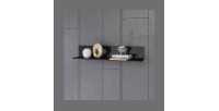 Ensemble de 6 meubles de salon collection ZANTE. Couleur noir brillant pailleté.