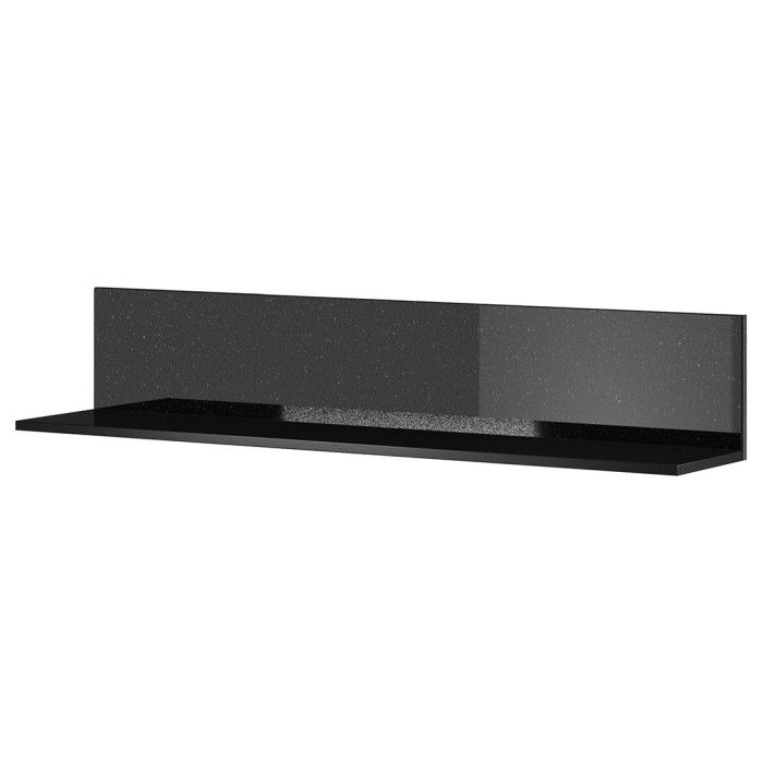 Ensemble de 5 meubles de salon collection ZANTE. Couleur noir brillant pailleté.