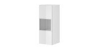 Vitrine suspendue, 1 porte vitrée avec LED intégrée collection ZANTE. Coloris blanc brillant.