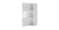 Vitrine suspendue, 1 porte vitrée avec LED intégrée collection ZANTE. Coloris blanc brillant.