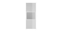 Vitrine suspendue, 1 porte vitrée avec LED intégrée collection ZANTE. Coloris blanc brillant.
