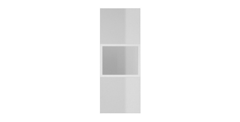 Vitrine suspendue, 1 porte vitrée avec LED intégrée collection ZANTE. Coloris blanc brillant.