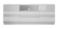 Buffet 180cm 2 portes et 2 tiroirs collection ZANTE. Coloris blanc brillant. LED incluses