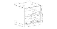 Petit Meuble TV ou meuble d'appoint 50cm collection ZANTE avec 1 tiroir et une niche avec LED. Couleur blanc brillant.