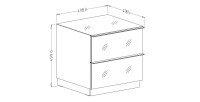 Petit Meuble TV ou meuble d'appoint 50cm collection ZANTE avec 2 tiroirs. Couleur blanc brillant.