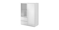 Buffet haut collection ZANTE. LED intégrées. Coloris blanc brillant.