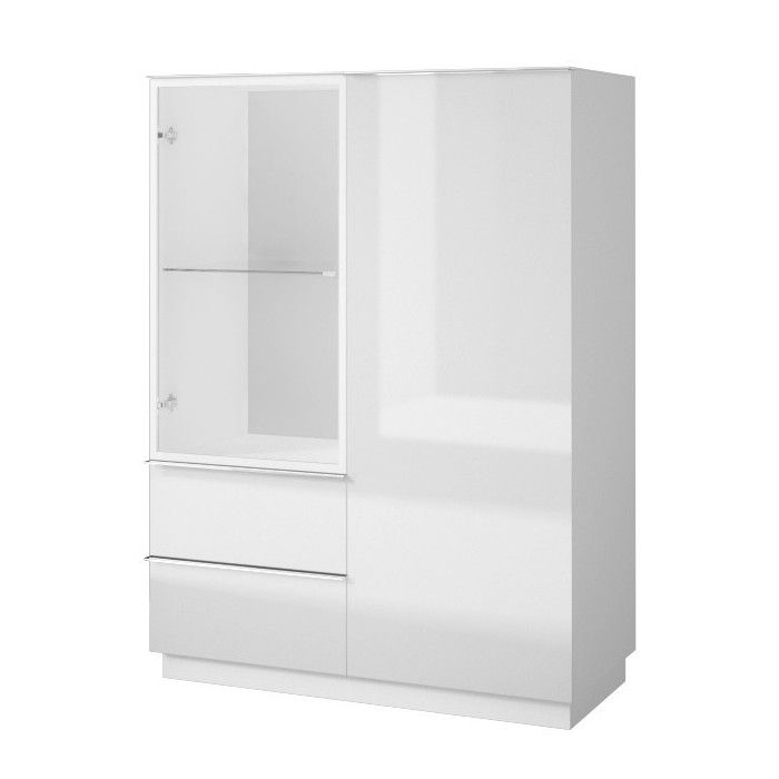 Buffet haut collection ZANTE. LED intégrées. Coloris blanc brillant.