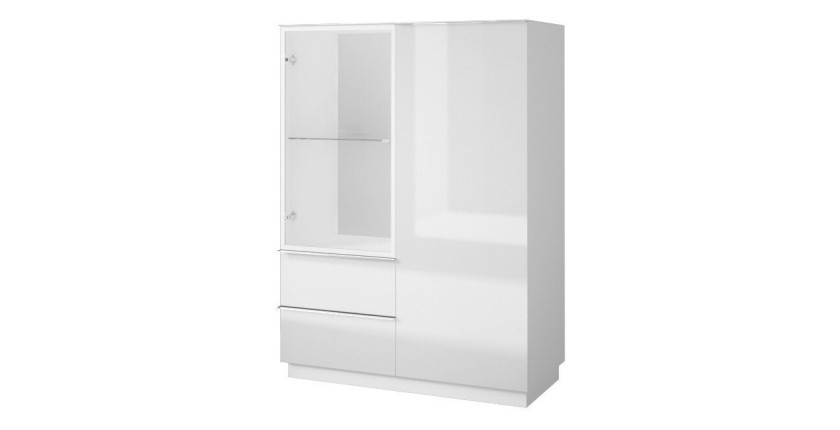 Buffet haut collection ZANTE. LED intégrées. Coloris blanc brillant.
